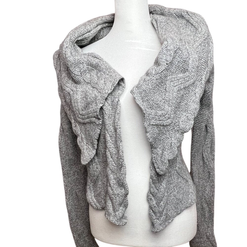 Banana Republic Lambs‎ Wool Cashmere Blend Gray Cropped Cable Shrug Size M